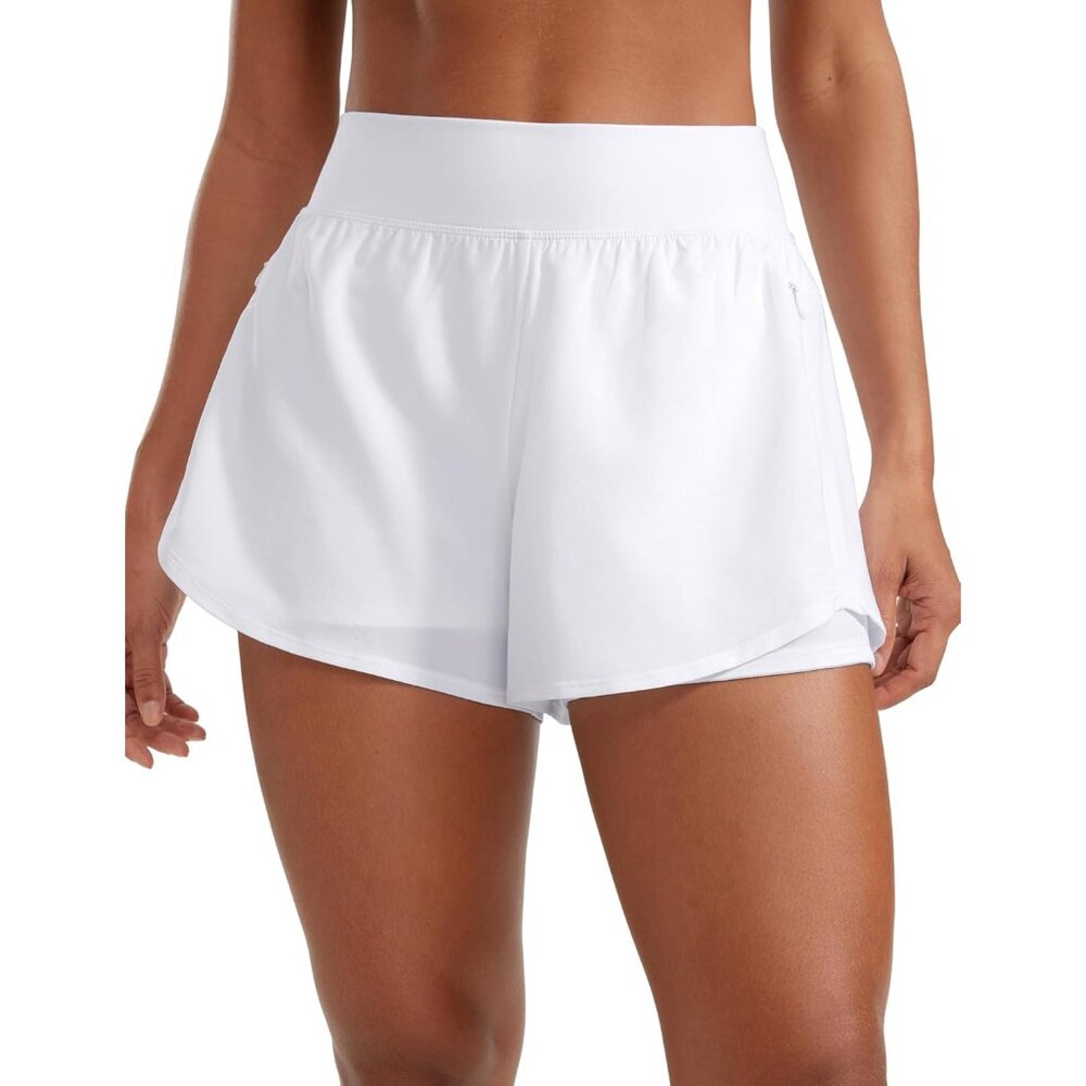 Women's Double Layer Running Shorts High Waisted … - image 1